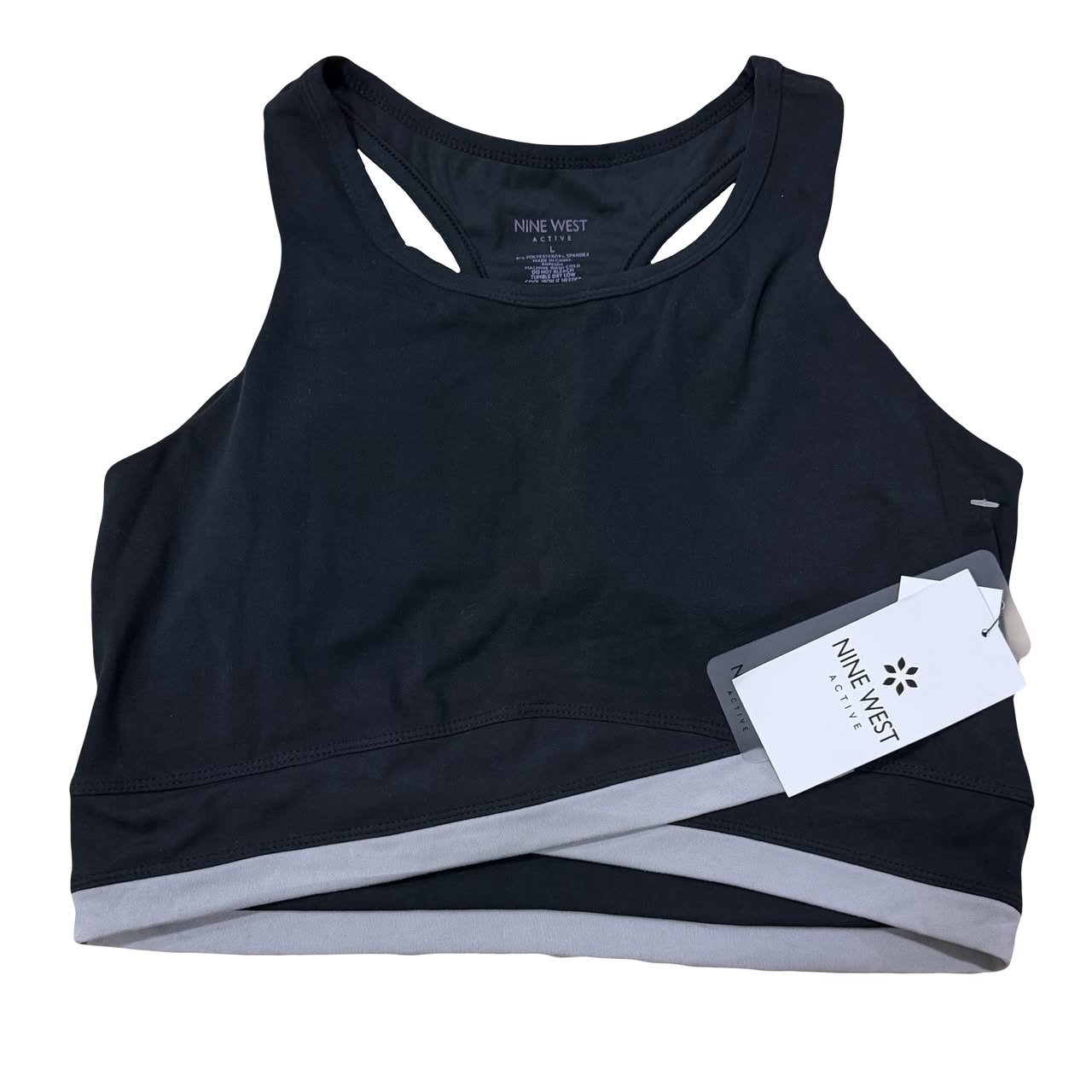 TOP NEGRO CON RAYAS GRIS NINE WEST TALLA L