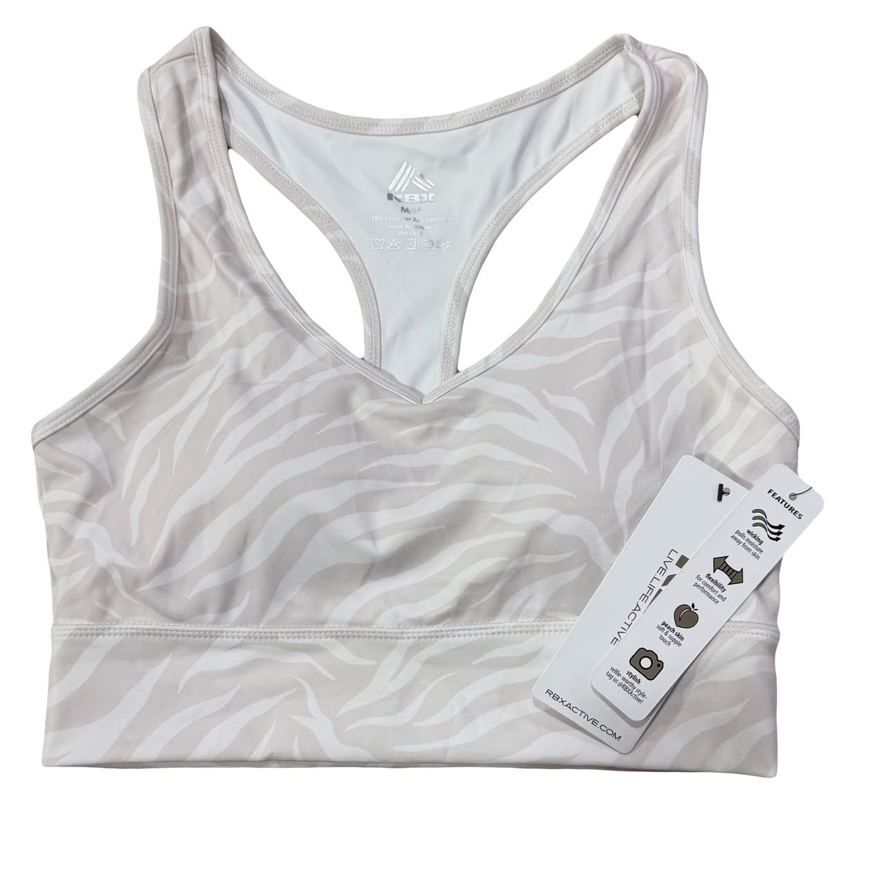 TOP DEPORTIVO BLANCO CONCRAYAS BEIGE TALLA RBX TALLA M