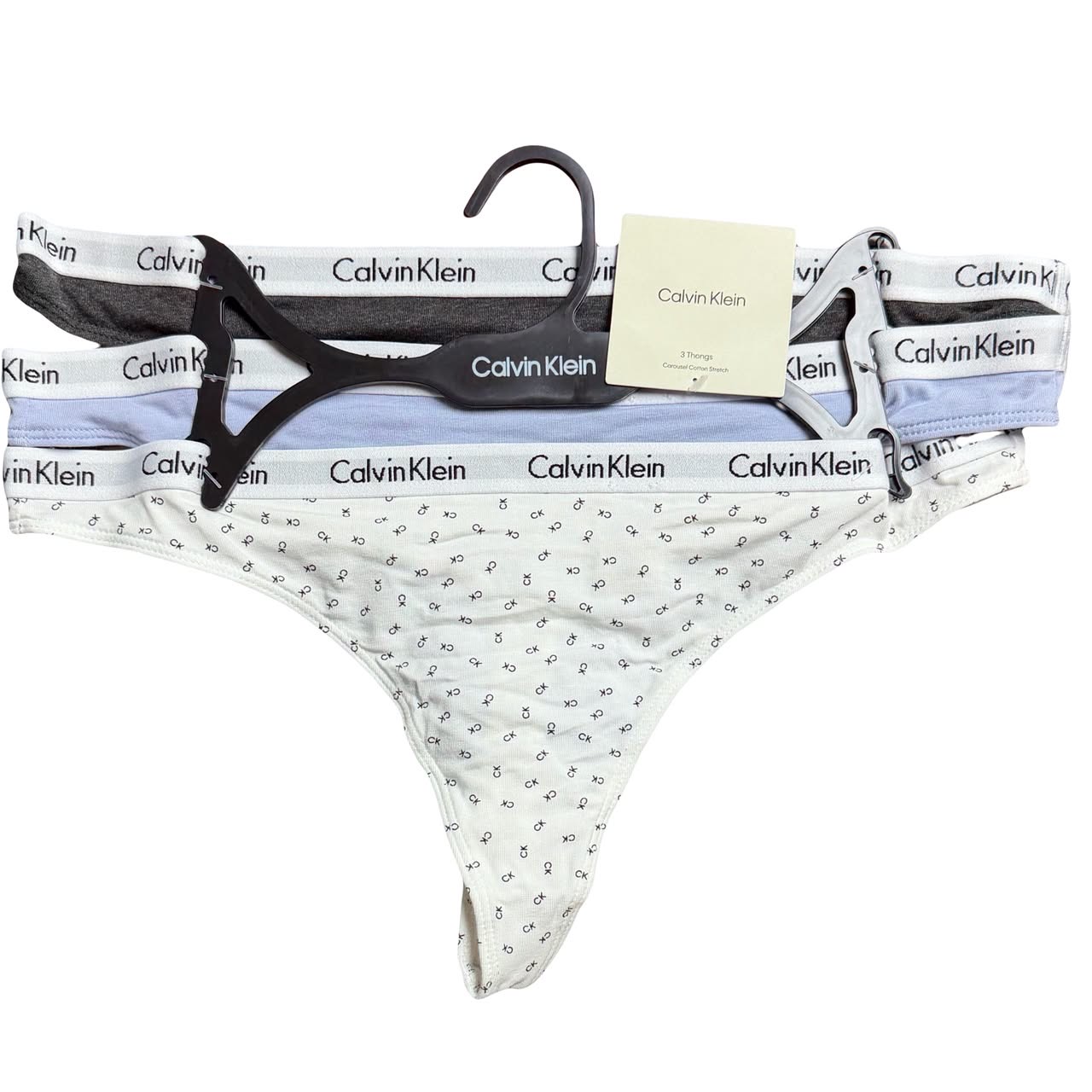 SET DE PANTYS TIPO HILO CALVIN KLEIN TALLA L