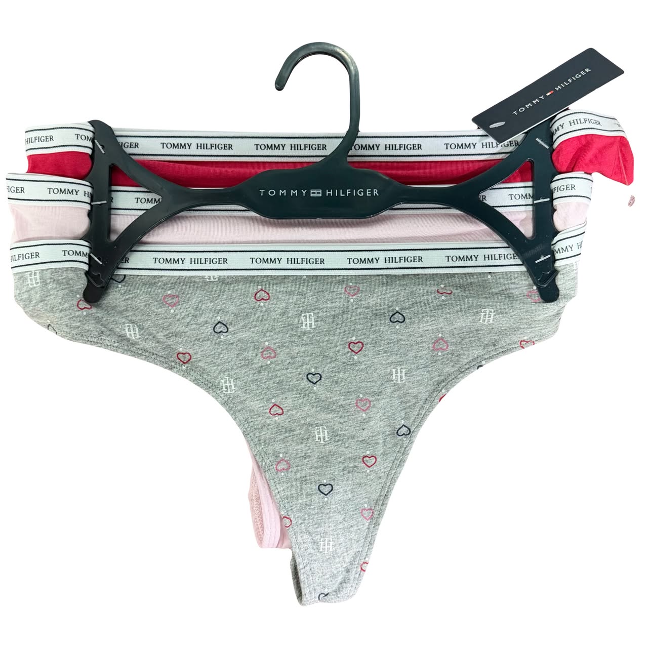 SET DE PANTYS TIPO HILO TOMMY HILFIGER  TALLA M