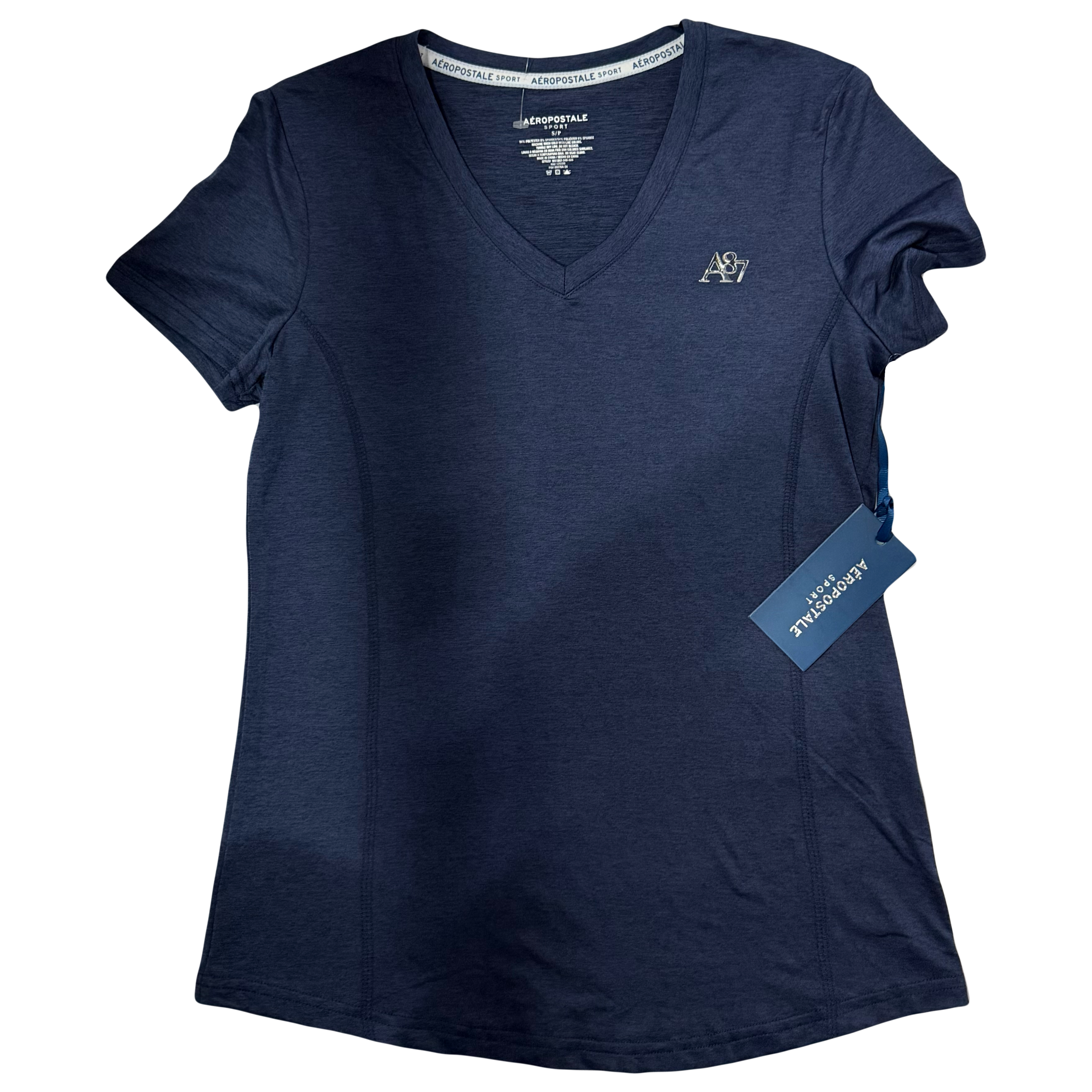CAMISA AEROPOSTALE CUELLO V AZUL TALLA S/P
